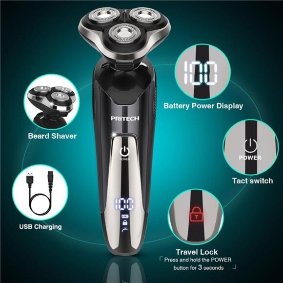 Electric Razor for Men - Rechargeable Electric Shaver for Men, Rechargeable - Picture 2 of 16